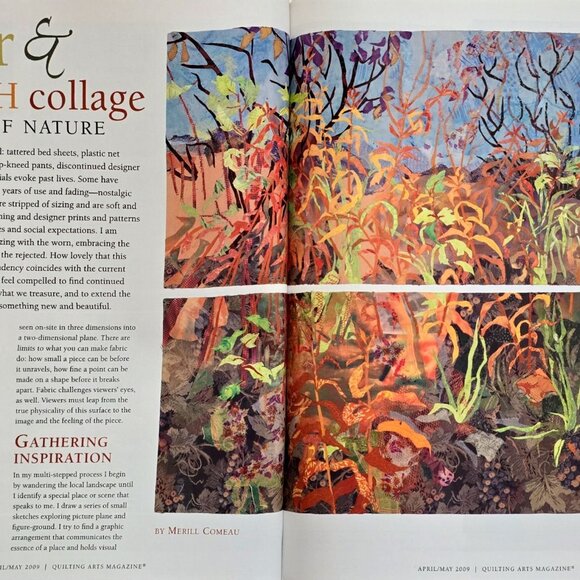 Quilting Arts Magazine April May 2009 Art Quilt Landscapes Collage Piece And Sti - Picture 9 of 14